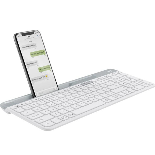 LOGITECH K580 SLIM MULTI-DEVICE WIRELESS KEYBOARD -WHITE - لوجيتيك كي 580 سلِم لوحة مفاتيح لاسيلكي LOGITECH K580 SLIM MULTI-DEVICE WIRELESS KEYBOARD -WHITE - لوجيتيك كي 580 سلِم لوحة مفاتيح لاسيلكي