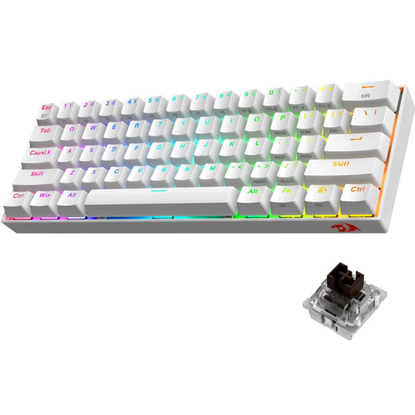 REDRAGON K530 DRACONIC Pro RGB 60% MECHANICHAL WIRELESS GAMING KEYBOARD - WHITE - ريد دراقون دراجونيك برو كيبورد العاب لاسلكي - أبيض REDRAGON K530 DRACONIC Pro RGB 60% MECHANICHAL WIRELESS GAMING KEYBOARD - WHITE - ريد دراقون دراجونيك برو كيبورد العاب لاسلكي - أبيض