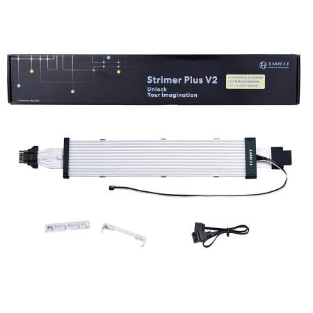 LIAN LI STRIMER PLUS V2 12+4-Pin To 12+4-Pin 12 Light Guides 162 LEDs Extension 320mm RGB Cable - VGA LIAN LI STRIMER PLUS V2 12+4-Pin To 12+4-Pin 12 Light Guides 162 LEDs Extension 320mm RGB Cable - VGA