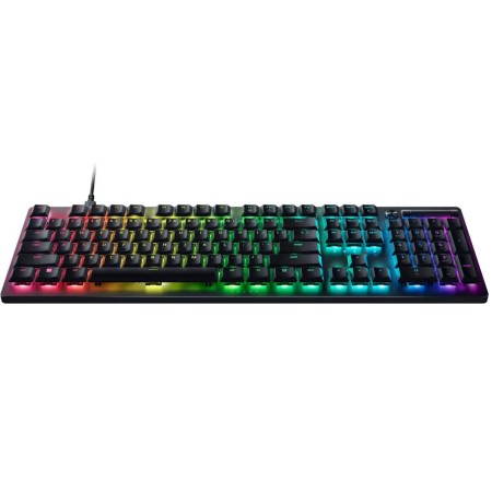 لوحة مفاتيح ألعاب سلكية رازر ديثستالكر V2 منخفضة الارتفاع، بإضاءة Chroma RGB، مع مفاتيح بصرية (Optical Switches) - اسود لوحة مفاتيح ألعاب سلكية رازر ديثستالكر V2 منخفضة الارتفاع، بإضاءة Chroma RGB، مع مفاتيح بصرية (Optical Switches) - اسود