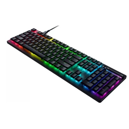 لوحة مفاتيح ألعاب سلكية رازر ديثستالكر V2 منخفضة الارتفاع، بإضاءة Chroma RGB، مع مفاتيح بصرية (Optical Switches) - اسود لوحة مفاتيح ألعاب سلكية رازر ديثستالكر V2 منخفضة الارتفاع، بإضاءة Chroma RGB، مع مفاتيح بصرية (Optical Switches) - اسود