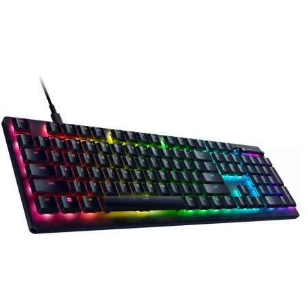 لوحة مفاتيح ألعاب سلكية رازر ديثستالكر V2 منخفضة الارتفاع، بإضاءة Chroma RGB، مع مفاتيح بصرية (Optical Switches) - اسود لوحة مفاتيح ألعاب سلكية رازر ديثستالكر V2 منخفضة الارتفاع، بإضاءة Chroma RGB، مع مفاتيح بصرية (Optical Switches) - اسود