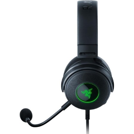 سماعة ألعاب سلكية Razer Kraken V3 Chroma، مزودة بسماعات TriForce Titanium، اتصال USB سلكي متوافق مع PC، PlayStation، وMac - اسود