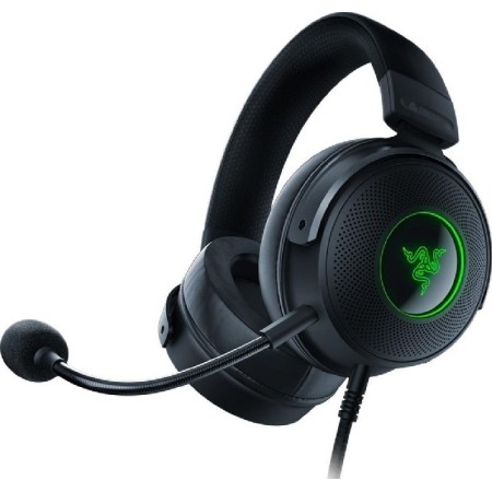 سماعة ألعاب سلكية Razer Kraken V3 Chroma، مزودة بسماعات TriForce Titanium، اتصال USB سلكي متوافق مع PC، PlayStation، وMac - اسود