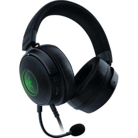 سماعة ألعاب سلكية Razer Kraken V3 Chroma، مزودة بسماعات TriForce Titanium، اتصال USB سلكي متوافق مع PC، PlayStation، وMac - اسود