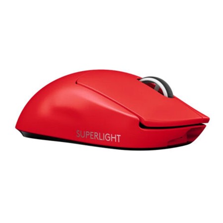 ماوس الألعاب اللاسلكي Logitech G Pro X Superlight، مستشعر بصري HERO 25K بدقة تصل إلى 25,600 DPI، وزن أقل من 63 جرامًا، 5 أزرار قابلة للبرمجة – أحمر