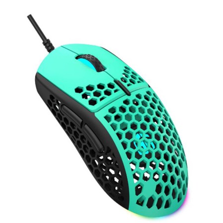 فأرة العاب سلكي احترافي Gamertek GM16 Ultralight Precision، وزن فائق الخفة: حوالي 62 غ، مفاتيح Kailh GM 8.0 للأزرار الرئيسية – أخضر