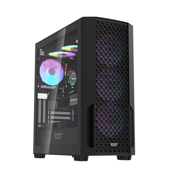 درك فلاش DF2100 كيس كمبيوتر للالعاب ب 4 مراوح مضيئة - اسود درك فلاش DF2100 كيس كمبيوتر للالعاب ب 4 مراوح مضيئة - اسود