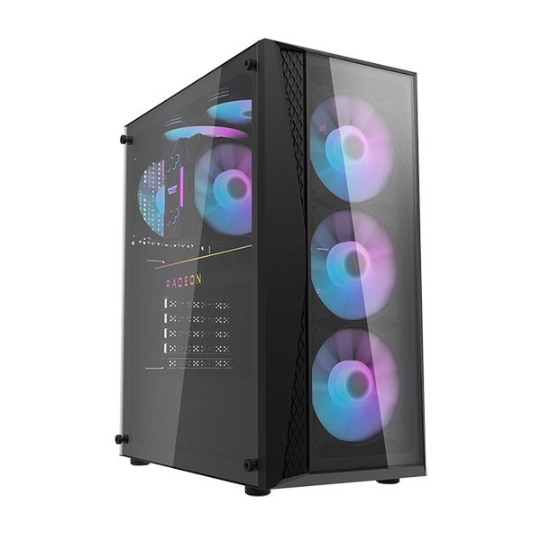 دارك فلاش Dk352 بلس كيس كمبيوتر للالعاب ب 4 مراوح مضيئة ARGB - أسود دارك فلاش Dk352 بلس كيس كمبيوتر للالعاب ب 4 مراوح مضيئة ARGB - أسود