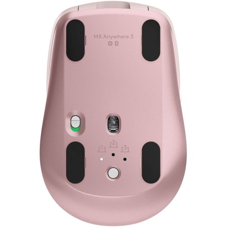 ماوس لاسلكي Logitech MX Anywhere 3، اتصال مزدوج (بلوتوث وUSB 2.4 GHz)، حساس Darkfield عالي الدقة، عجلة MagSpeed، عمر بطارية يصل إلى حوالي 70 يومً - وردي