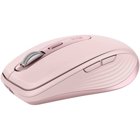 ماوس لاسلكي Logitech MX Anywhere 3، اتصال مزدوج (بلوتوث وUSB 2.4 GHz)، حساس Darkfield عالي الدقة، عجلة MagSpeed، عمر بطارية يصل إلى حوالي 70 يومً - وردي