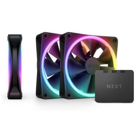 NZXT F120 RGB DUO Triple-pack of 120mm fans with RGB controller, up to 1800 RPM - BLACK NZXT F120 RGB DUO Triple-pack of 120mm fans with RGB controller, up to 1800 RPM - BLACK