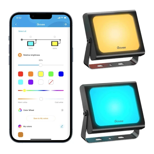 GOVEE H7060 RGBICWW LED SMART FLOOD LIGHTS WATERPROOF ( 4 UNIT )