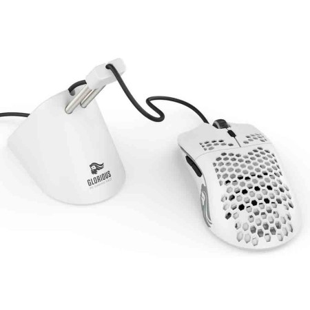 Mouse Bungee Glorious ,Weight: ~265 g ,Rubber base for grip and stability ,Reduces cable drag and improves tracking consistency - White Mouse Bungee Glorious ,Weight: ~265 g ,Rubber base for grip and stability ,Reduces cable drag and improves tracking consistency - White