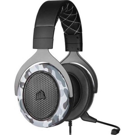 Wired Gaming Headset CORSAIR HS60 Haptic Bass Technology ,Detachable noise-canceling ,Comfortable memory-foam ear ,USB connectivit - Black