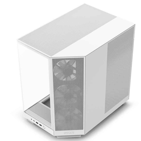 NZXT H6 Flow RGB Case - Panoramic Glass - Dual Chamber - 3x RGB Fans - White
