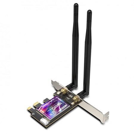 EP-9658 كرت شبكة داخلي بمنفذ PCIe من EDUP يدعم وايفاي 6 مزدوج النطاق و بلوتوث اصدار 5.2 EP-9658 كرت شبكة داخلي بمنفذ PCIe من EDUP يدعم وايفاي 6 مزدوج النطاق و بلوتوث اصدار 5.2