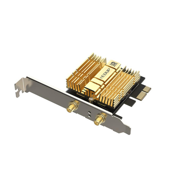 EP-9651GS كرت شبكة داخلي AX210 بمنفذ PCIe من EDUP يدعم وايفاي 6 إي ثلاثي النطاق و بلوتوث 5.2 EP-9651GS كرت شبكة داخلي AX210 بمنفذ PCIe من EDUP يدعم وايفاي 6 إي ثلاثي النطاق و بلوتوث 5.2