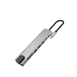 موزع USB-C متعدد المهام ب 8 منافذ موزع USB-C متعدد المهام ب 8 منافذ