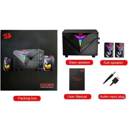 REDRAGON GS700 TOCCATA RGB 2.1 USB Stereo Gaming Speaker REDRAGON GS700 TOCCATA RGB 2.1 USB Stereo Gaming Speaker