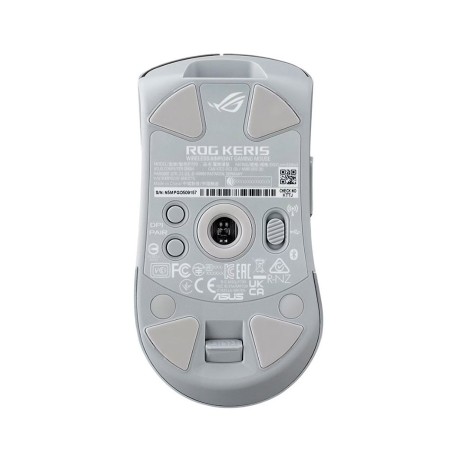 Wireless Gaming Mouse ASUS ROG Keris AimPoint P709 – Wireless 2.4 GHz, Bluetooth 5.1, or wired USB‑C , up to 36,000 DPI, lightweight at approximately 75 g, 5 programmable buttons – White