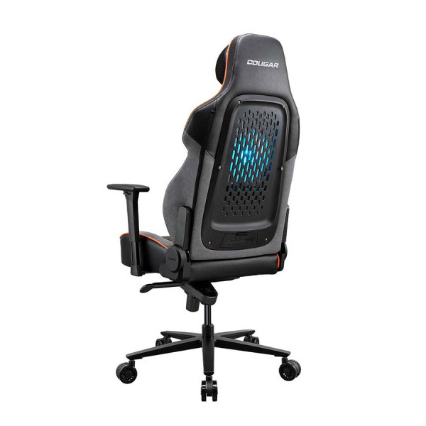 COUGAR NXSYS AERO Integrated 200mm RGB Fan, Breathable PVC Leather Gaming Chair - Black / Orange COUGAR NXSYS AERO Integrated 200mm RGB Fan, Breathable PVC Leather Gaming Chair - Black / Orange