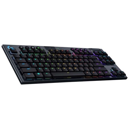 لوحة مفاتيح ألعاب لاسلكية لوجيتك G915 TKL ميكانيكية بدون لوحة أرقام بإضاءة RGB (مفاتيح GL Clicky) – أسود لوحة مفاتيح ألعاب لاسلكية لوجيتك G915 TKL ميكانيكية بدون لوحة أرقام بإضاءة RGB (مفاتيح GL Clicky) – أسود