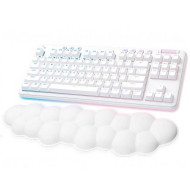 لوجيتيك G715 كيبورد ميكانيكي احترافي للالعاب مع مسند لليد بخلفية مضيئة  لاسلكي وبلوتوث - ابيض