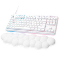 لوجيتيك G713 كيبورد ميكانيكي احترافي للالعاب مع مسند لليد بخلفية مضيئة سلكي - ابيض