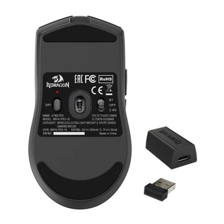 REDRAGON KING M916 PRO 3-Modes Connection Gaming Mouse - Black