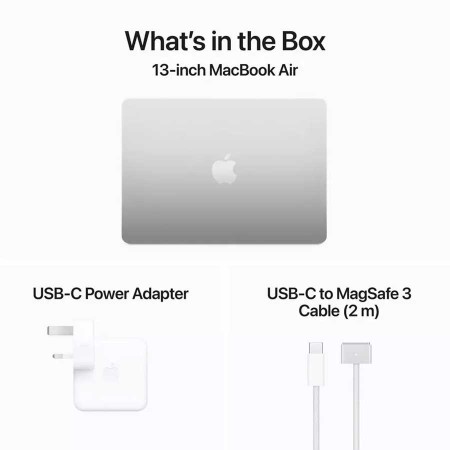 ابل ماك بوك اير 13.6بوصة 512GB - RAM 8GB M3 لابتوب محمول - فضي ابل ماك بوك اير 13.6بوصة 512GB - RAM 8GB M3 لابتوب محمول - فضي