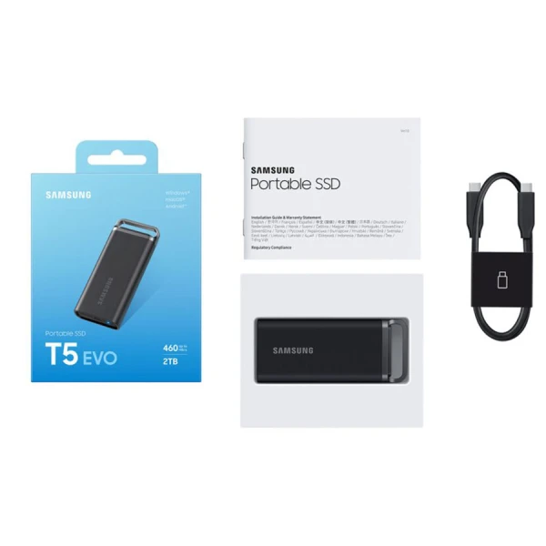 سامسونج تي 5 ايفو SSD خارجي بحجم 2 تيرا - اسود سامسونج تي 5 ايفو SSD خارجي بحجم 2 تيرا - اسود