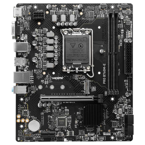 MSI Pro B760M-E Gaming Motherboard - DDR 5 - Lighting GEN 4 - LGA 1700 MSI Pro B760M-E Gaming Motherboard - DDR 5 - Lighting GEN 4 - LGA 1700