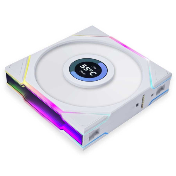 Lian Li UNI FAN TL LCD 120 RGB Reverse Blade 3 x 120mm Case Fans - White Lian Li UNI FAN TL LCD 120 RGB Reverse Blade 3 x 120mm Case Fans - White