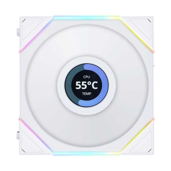 Lian Li UNI FAN TL LCD 120 RGB Reverse Blade 3 x 120mm Case Fans - White Lian Li UNI FAN TL LCD 120 RGB Reverse Blade 3 x 120mm Case Fans - White