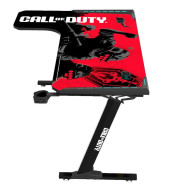 GAMEON Series L-Shaped Desk140cm RGB Flowing Light Gaming - Mouse pad  Qi Wireless Charger & USB Hub - Black/Red