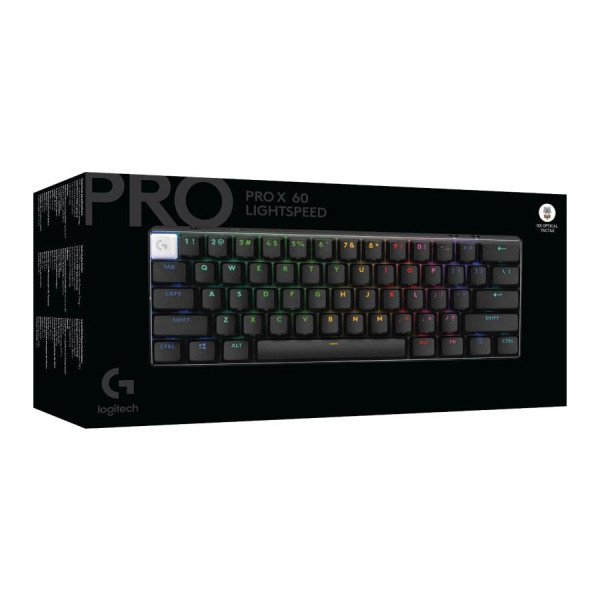 LOGITECH PRO X 60 LIGHTSPEED 60% Wireless Gaming Keyboard KEYCONTROL, LIGHTSYNC RGB, and Optical Switches - BLACK LOGITECH PRO X 60 LIGHTSPEED 60% Wireless Gaming Keyboard KEYCONTROL, LIGHTSYNC RGB, and Optical Switches - BLACK