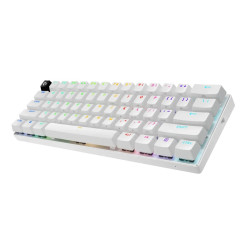 لوجيتيك برو إكس 60 لايت سبيد كيبورد ميكانيكي حجم 60 % مضيء احترافي للالعاب - أبيض