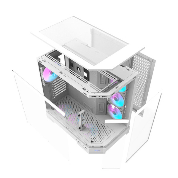 DARKFLASH DQX90 LUXURY ATX PC Case 4X RGB Fans Type-C - WHITE DARKFLASH DQX90 LUXURY ATX PC Case 4X RGB Fans Type-C - WHITE