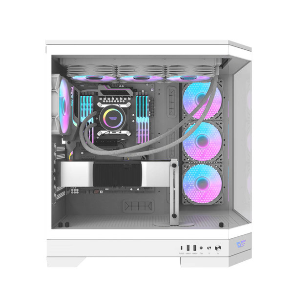 DARKFLASH DQX90 LUXURY ATX PC Case 4X RGB Fans Type-C - WHITE DARKFLASH DQX90 LUXURY ATX PC Case 4X RGB Fans Type-C - WHITE