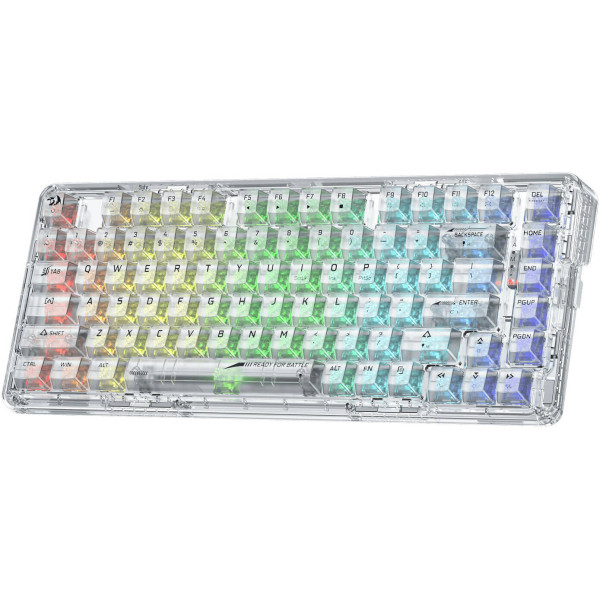 REDRAGON ELF Pro Crystal 75% Mechanical Wireless - BT Gaming Keyboard - Custom Linear Switch - MX REDRAGON ELF Pro Crystal 75% Mechanical Wireless - BT Gaming Keyboard - Custom Linear Switch - MX