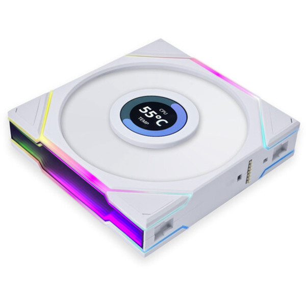 LIAN LI UNI FAN TL LCD 120 RGB 1x120mm Case Fan - White LIAN LI UNI FAN TL LCD 120 RGB 1x120mm Case Fan - White