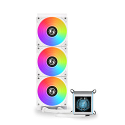  مبرد مائي ليان لي غالاهاد الإصدار II الثاني مقاس 360 ملم مراوح مضية شاشة مقاس 2.88 انش - أبيض