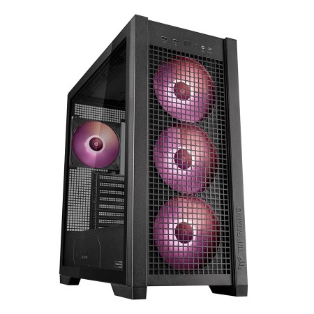 ASUS TUF Gaming GT302 Mid-Tower Case with 4x 140mm ARGB Fans and Hidden-Connector Motherboard Support - Black ASUS TUF Gaming GT302 Mid-Tower Case with 4x 140mm ARGB Fans and Hidden-Connector Motherboard Support - Black