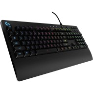 LOGITECH G213 RGB Wired Gaming Keyboard, Full-size layout, Mech-Dome keys, palm rest, customizable RGB lighting -  Black 