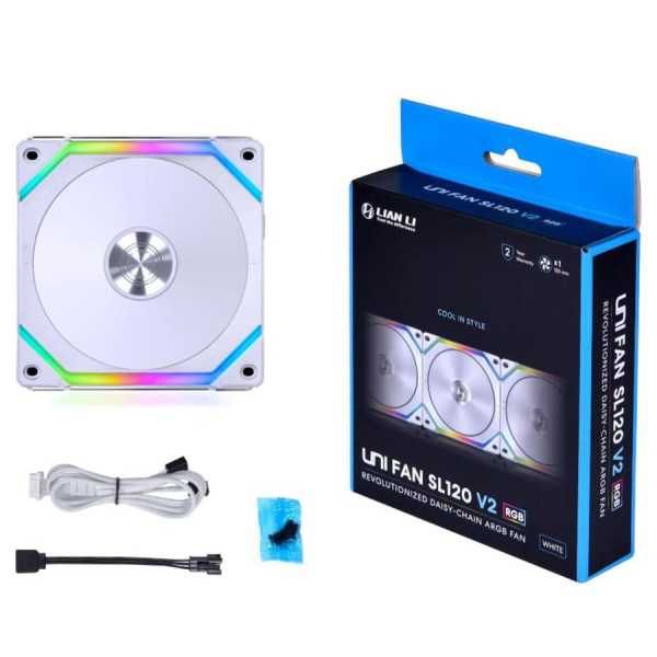 LIAN LI UNI FAN SL120 V2 Single Pack 1 X 120MM Case FAN - White