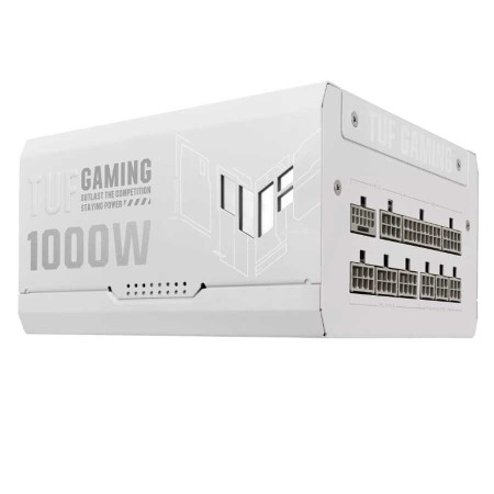 ASUS TUF Gaming power supply, 1000 Watt, Fully modular design, 80 PLUS Gold, ATX 3.1 and PCIe 5.0 - White Edition ASUS TUF Gaming power supply, 1000 Watt, Fully modular design, 80 PLUS Gold, ATX 3.1 and PCIe 5.0 - White Edition