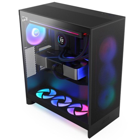 NZXT H7 FLOW ATX Mid Tower Gaming Case With 3 Fans RGB - Black ( Virsion 2024 )