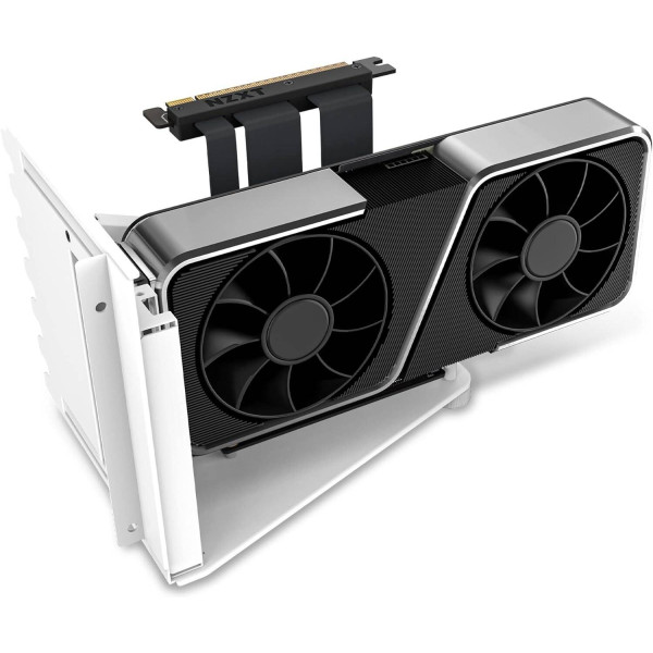 NZXT Vertical GPU Mounting Kit - PCIe 4.0x16 Riser - White NZXT Vertical GPU Mounting Kit - PCIe 4.0x16 Riser - White