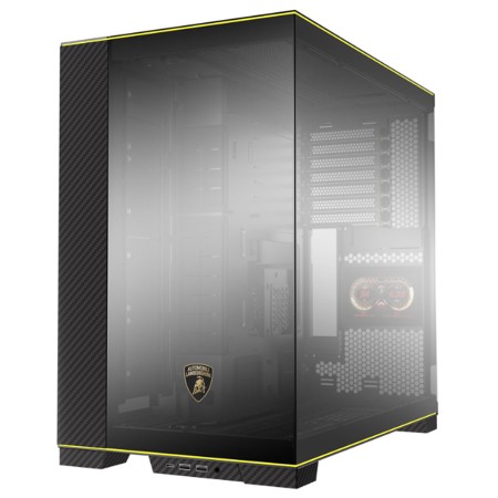 LIAN LI O11D Evo RGB Automobili Lamborghini Edition Mid-Tower ATX CASE with 5 inch Display screen - Black